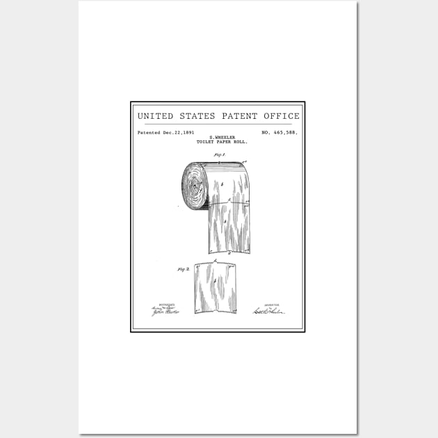 Kopie von United States Office Patent - Toilet Paper Roll Wall Art by Quentin1984